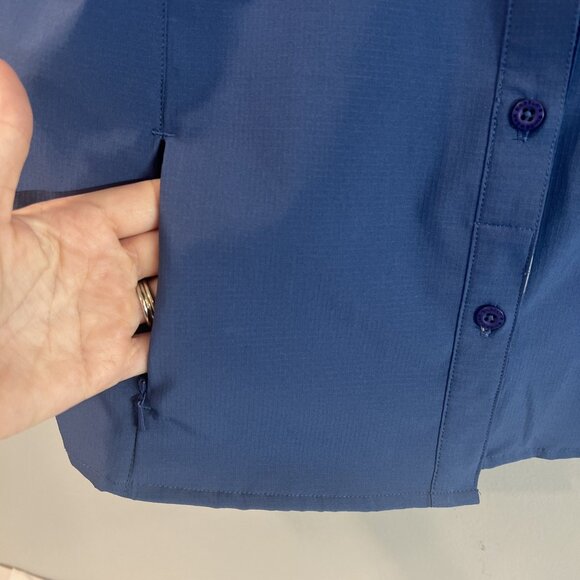 Cabelas Shirt Vented Blue GuideWear Long Sleeve Button Outdoors UPF 30 Large L - Picture 5 of 11